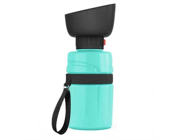 2-in-1 Hundetrinkflasche - türkis